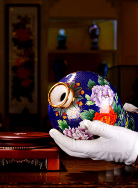 景泰蓝花瓶送领导老外商务礼品掐丝珐琅工艺客厅书房玄关装饰摆饰