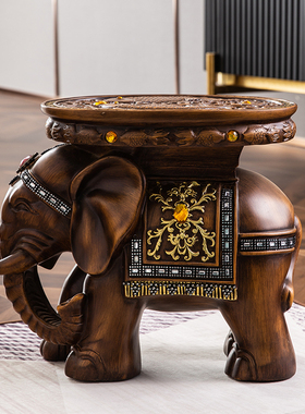 大象凳子换鞋凳进门入户穿鞋新中式玄关落地客厅摆件一对门口招财