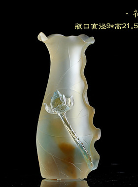 琉璃莲花花瓶供盘净水杯香炉果盘佛具家用供奉寺院供具套装摆件