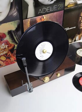 极速轻奢摆件高端家居饰品现代复古留声机黑胶唱片欧式创意客厅装