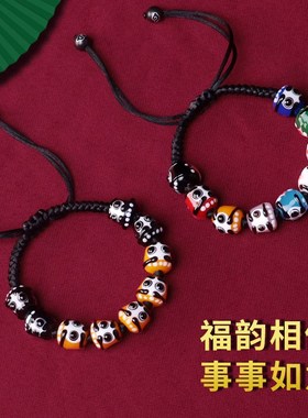 好货手链男女款日式达摩琉璃手串六眼天珠本命年平安手工百搭情侣