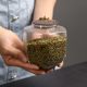 Transparent glass sealed jar with lid tea jar kitchen grain storage jar bamboo and wood lid storage jar storage jar