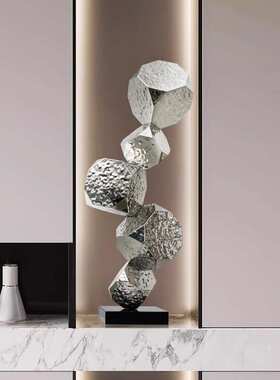 客厅不锈钢金属装置摆设售楼处艺术雕塑酒店走道大型落地抽象摆件