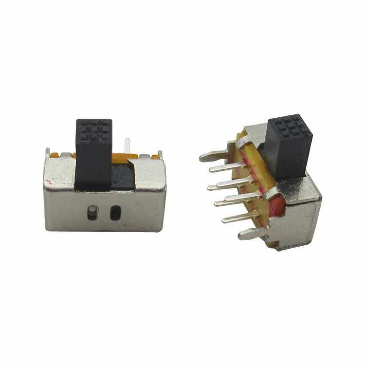 +2021拨动开关 sk22d02档双排6脚二2p2t 柄长5mm 卧式双联滑动10 - 图0