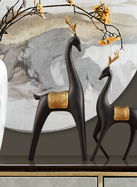 现代轻奢鹿摆件酒柜电视柜客厅家居创意乔迁礼物玄关高档软装饰品