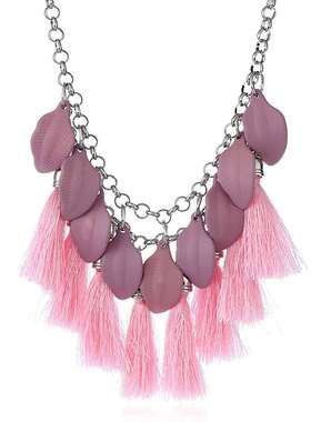Jewelry personality fashion multi-layer leaf tassel necklace