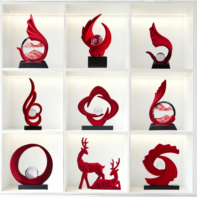 Red ornaments, high-end living room tv cabinet decoration, light luxury, high-end entrance hall gift, housewarming gift