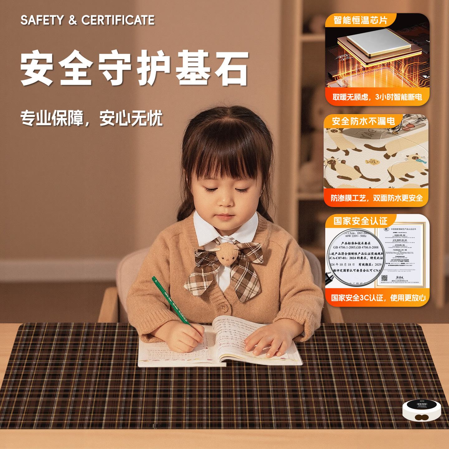 加热鼠标垫桌垫办公室桌面发热暖垫冬天学生写字暖手电热垫加热垫 - 图3