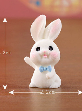 微景观小摆件可爱动物中秋卡通兔子月饼树脂桌子篮子酒酒坛酒杯