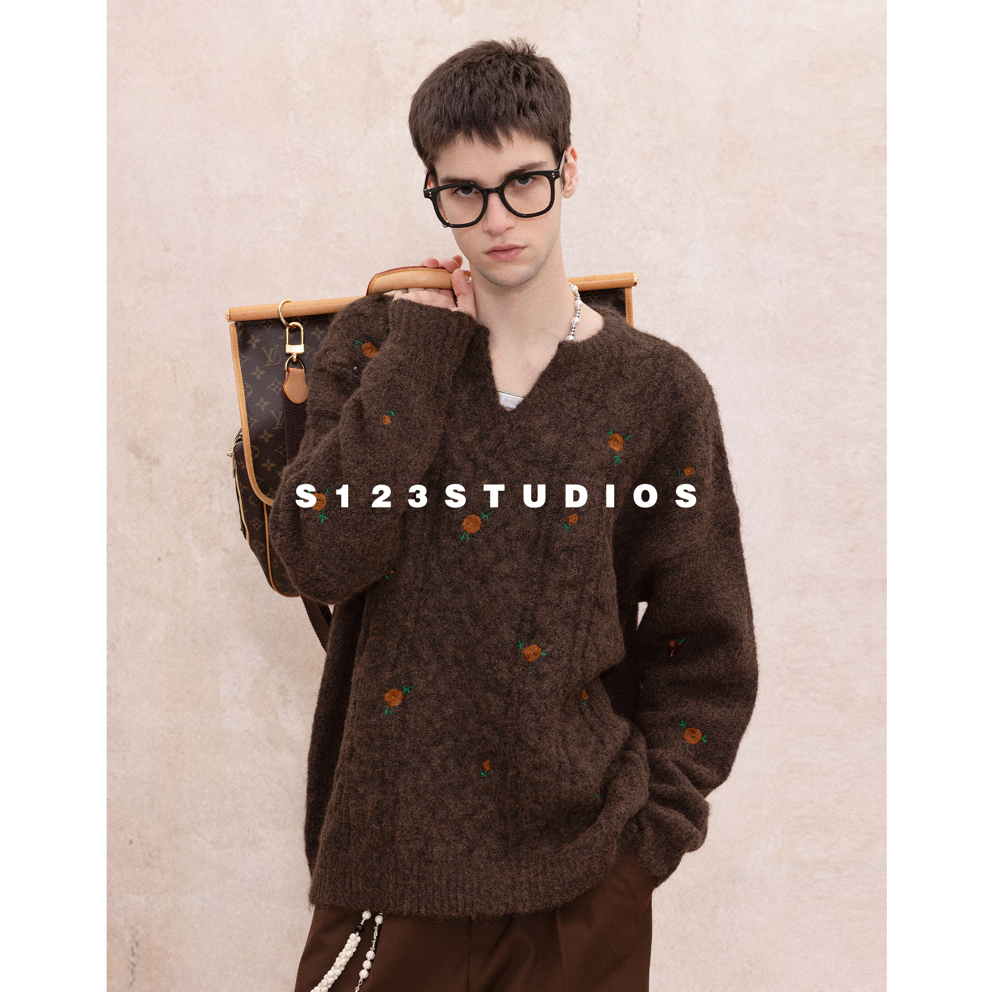 S123 法式田园风麻花刺绣花朵毛衣男女冬季加厚保暖情侣针织衫,淘宝优惠券,粉丝福利购,淘宝优惠卷