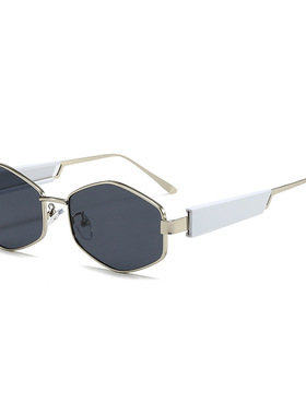 新款棱形太阳镜女亚马逊热款欧美潮流金属时尚墨镜男