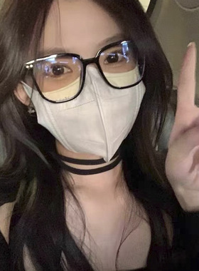 黑框个性大框无度数素颜平光镜男潮大脸网红款眼镜框架女可配近视