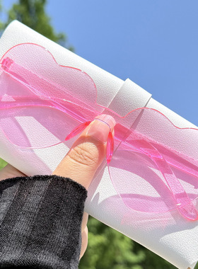 果冻彩虹软妹粉色一体树脂爱心墨镜女糖果色拍照防紫外线太阳眼镜