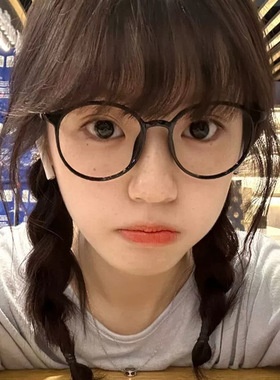 新款韩版复古圆框书呆子防蓝光眼镜小红书同款可配近视平光镜