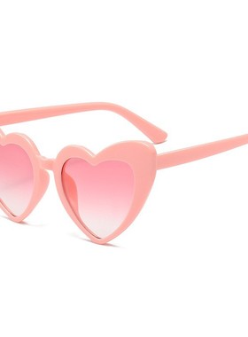 欧美爱心粉色墨镜女网红多巴胺显脸小凹造型辣妹防紫外线太阳眼镜