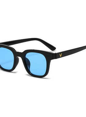 新款时尚方形小框墨镜男女同款韩版网红防紫外线复古太阳眼镜