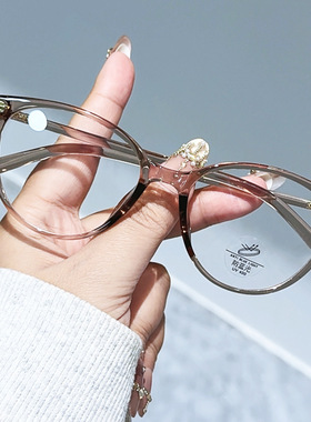 复古黑框猫眼素颜眼镜框方圆脸显瘦网红女生可配度数近视防蓝光镜