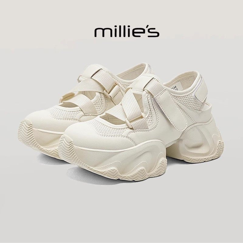 MILLIE'S/妙丽低跟复古风休闲时尚凉鞋舒适百搭日常罗马凉鞋,淘宝优惠券,粉丝福利购,淘宝优惠卷