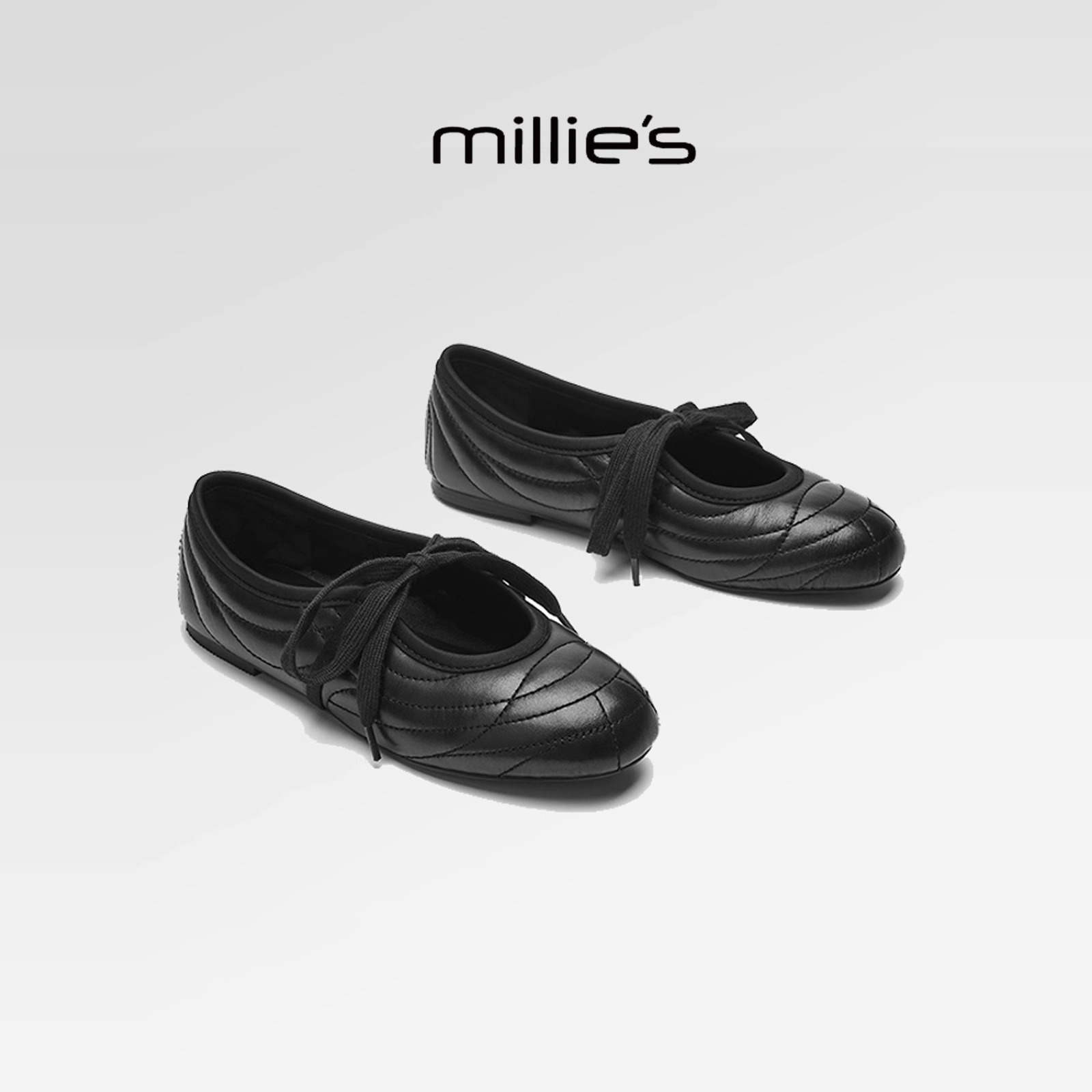 millies妙丽女鞋 学院风真皮芭蕾鞋平底气质优雅浅口时尚单鞋夏季 - 图2