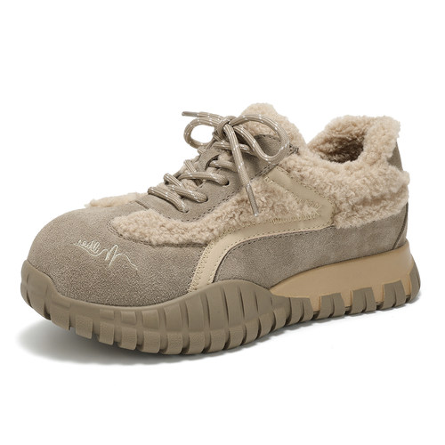 MILLIE'S/妙丽2025冬季新款加绒保暖舒适休闲德训鞋厚底增高女鞋Q - 图3