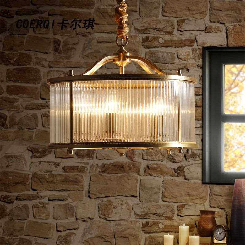 直销新款美式铜灯全铜吊灯 创意餐厅灯卧室灯书房灯个性玻璃灯具,淘宝优惠券,粉丝福利购,淘宝优惠卷