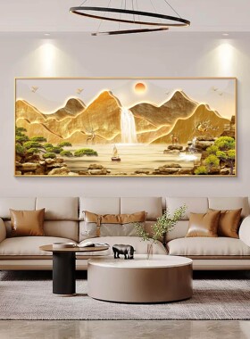 日照金山风景山水聚宝盆饰画壁画