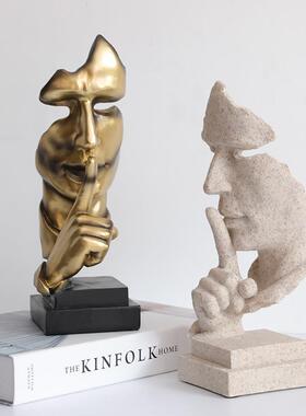 直销新款中号沉默是金电视酒柜装饰办公室摆件创意家居书桌工艺品