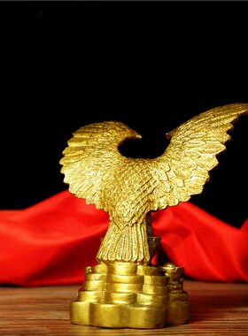 纯铜老鹰摆件开运雄鹰展翅大展宏图铜鹰办公室客厅汽车工艺品摆设