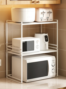 厨房微波炉置物架烤箱架面包机架可叠加落地分层架汤锅调料整理架