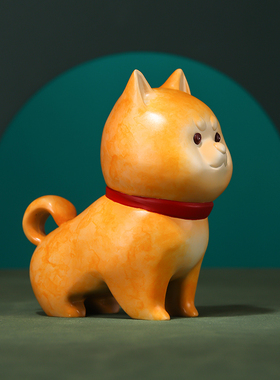 全铜狗摆件《旺财》礼物送女友客厅桌面治愈装饰品工艺品忠犬八公