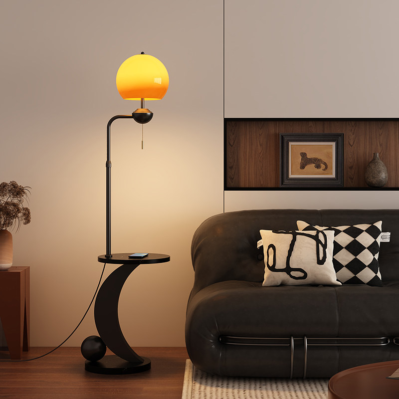 复古落地灯客厅沙发边几卧室中古置物架一体高级感轻奢氛围灯台灯,淘宝优惠券,粉丝福利购,淘宝优惠卷