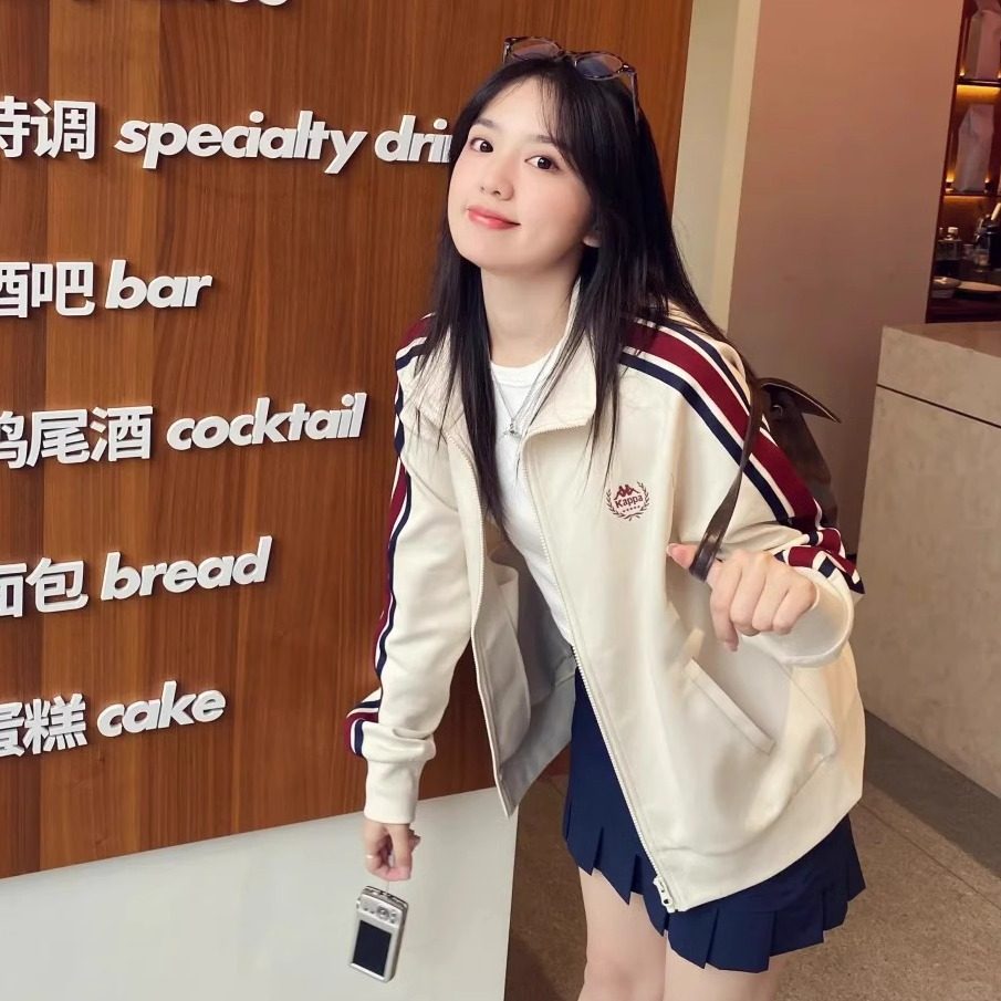 Kappa卡帕背靠背运动开衫卫衣女款2024新款休闲立领针织上衣外套,淘宝优惠券,粉丝福利购,淘宝优惠卷