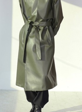 新品Mauroicardi Spring Autumn Long Oversized ArmyGreen Black