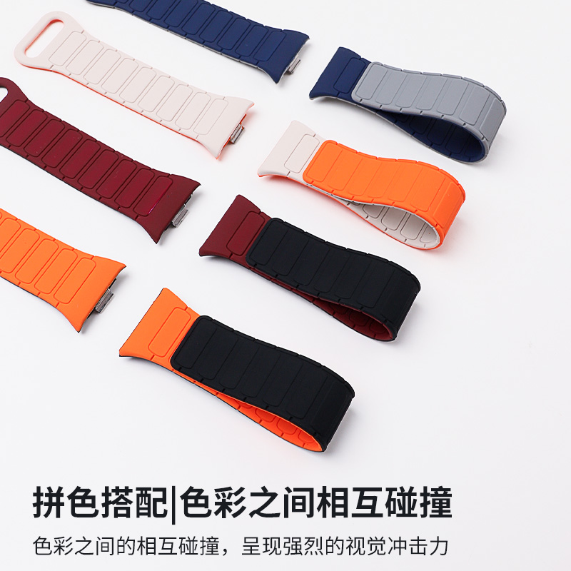 适用于红米手表6硅胶4/5磁吸表带Redmi智能watch6亲肤新款腕带运动红米4/5稳固耐磨耐用男女替换表链高级配件 - 图2