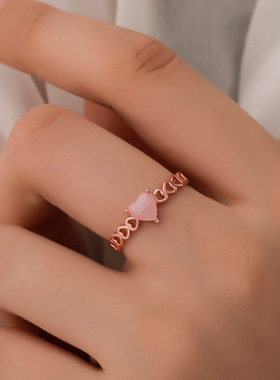 Korean fashion literary ring temperament personality hollow