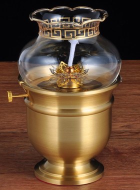 全铜酥油灯供佛灯佛前家用财神供佛长明灯铜油灯佛供灯佛堂工艺品