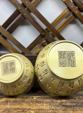 新款直销百福缸黄铜米缸福字招财缸聚宝盆摆件全铜客厅家用工艺品