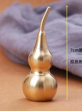 新款直销黄铜空心小葫芦上开口可打开装东西纯铜大号空心葫芦可装