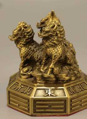 新款直销古韵斋黄铜麒麟摆件铜运财麒麟阵福禄麒麟家居装饰创意礼