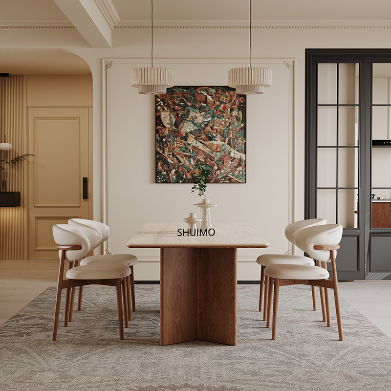 Delifeng Cave Stone Solid Wood Dining Table in Foshan, Guangdong