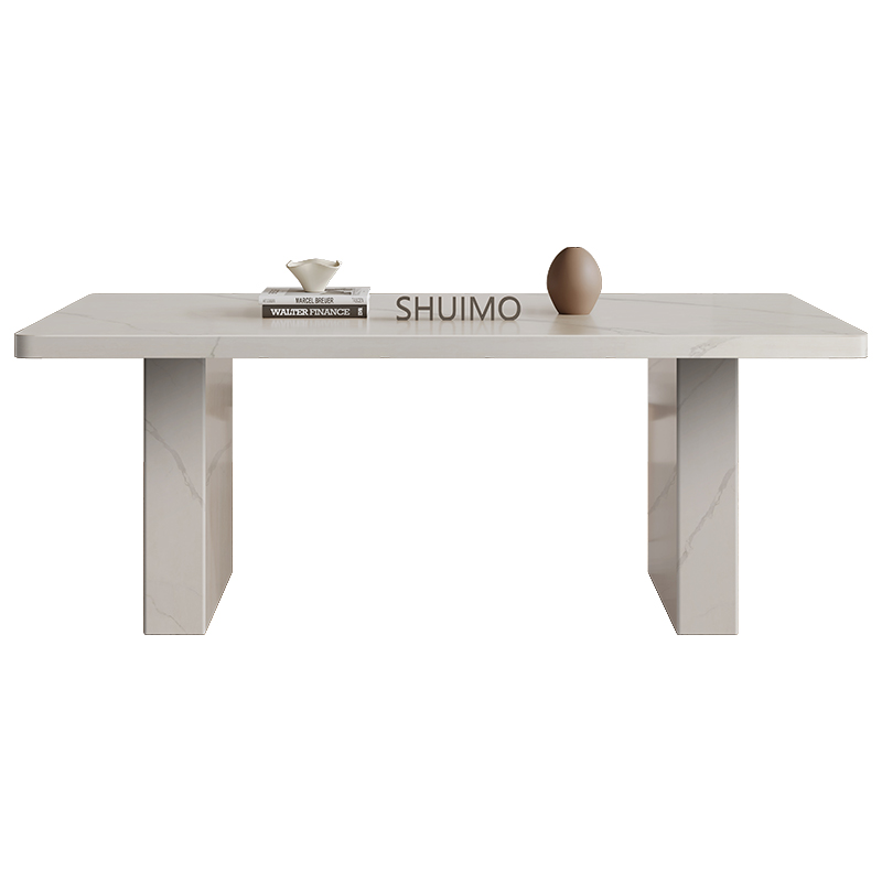 德利丰法式复古洞石岩板餐桌椅组合现代家用设计师样板房中古餐桌 - 图3