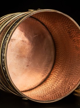 尼泊尔西藏特色工艺品手工铜壶糌粑盒藏式摆件茶室民宿装饰收藏