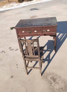 民俗老物件八十年代办公桌一套怀旧家具影视道具复古摆件民宿装饰