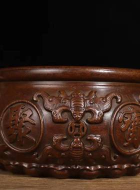 纯铜特大号聚宝盆五福聚财盆招财客厅玄关乔迁开业礼品工艺品摆饰