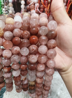 红发晶天然红兔毛水晶散珠半成品手工diy串珠材料手串diy饰品配件