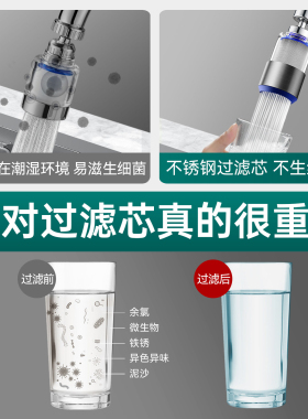 厨房水龙头过滤器嘴自来水不用换芯的净水器家用2025新款防溅神器