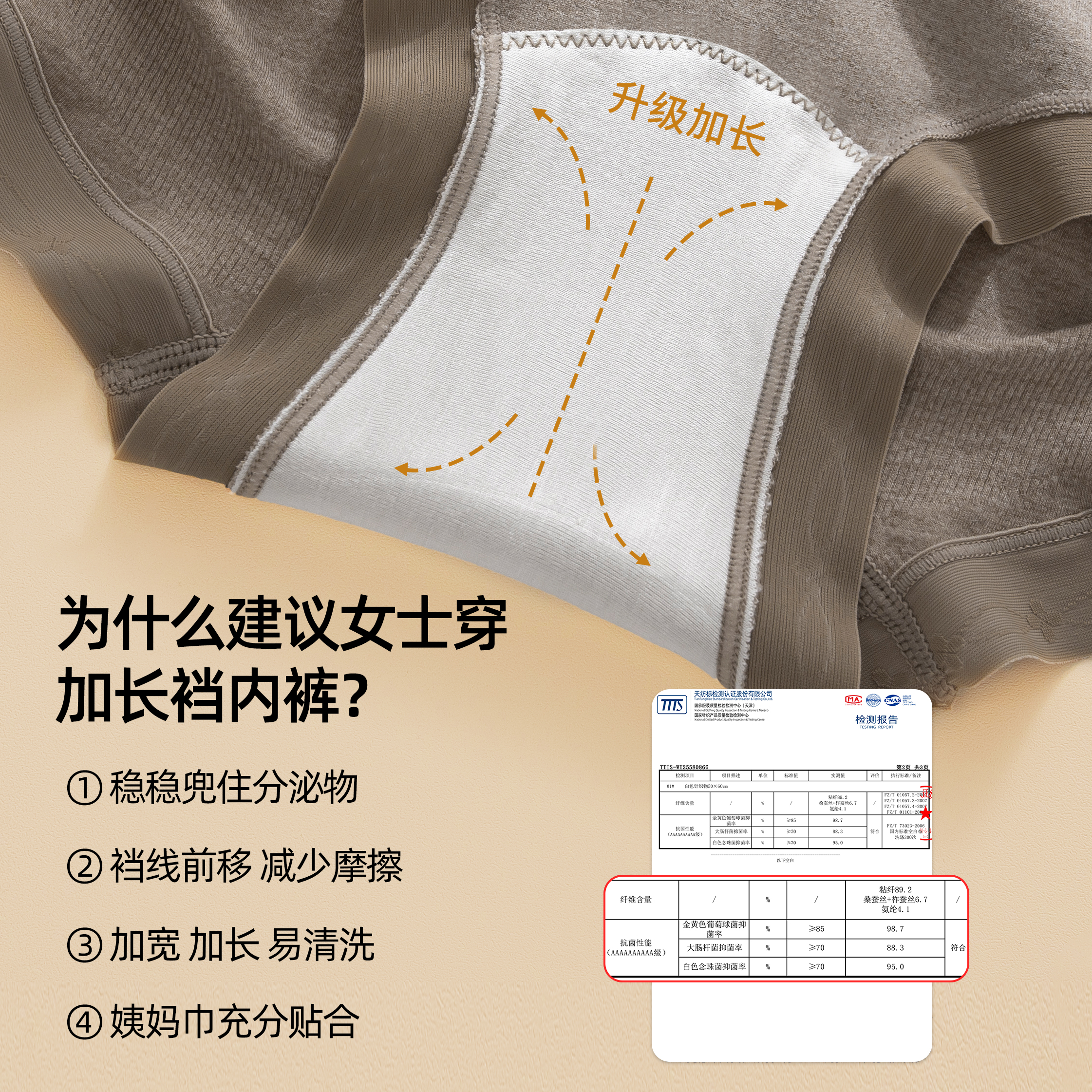 梵客隆平角内裤女无痕蜜桃臀大码收腹提臀塑形安全裤中腰弹力亲肤 - 图3