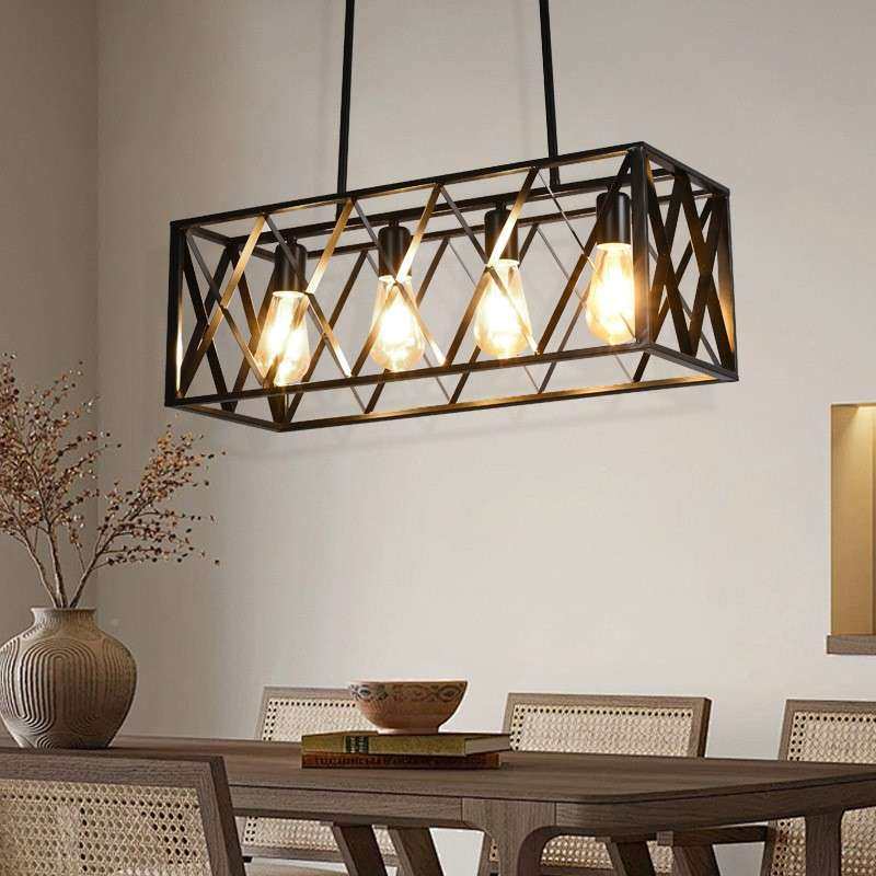 创意个性lot工业风铁黑长方形框铁艺餐厅过道色服905装店吧台f吊,淘宝优惠券,粉丝福利购,淘宝优惠卷