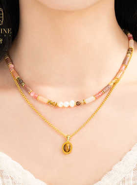 高级气质小众项链茉奢蔷薇多巴胺