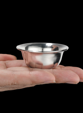 s990纯银供水碗手工光面6cm套餐净水碗7个装净水杯银供杯套装